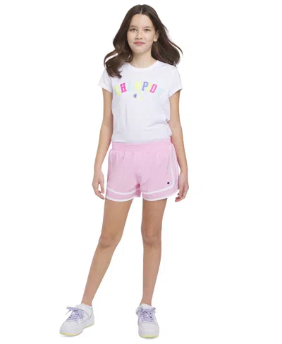 Champion Kids' Big Girls 3" Varsity Woven Comfort Shorts In Lilac Sach