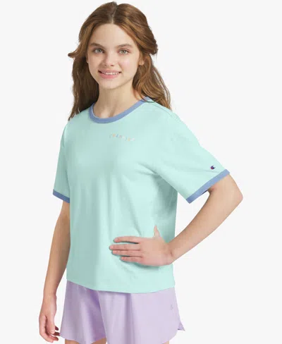 Champion Kids' Big Girls' 7-16 Crewneck T-shirt In Blue