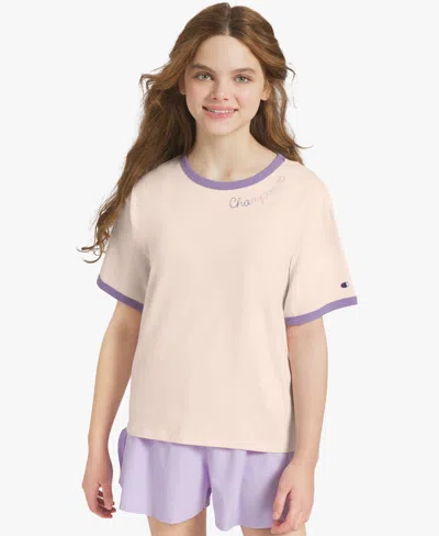 Champion Kids' Big Girls' 7-16 Crewneck T-shirt In Neutral