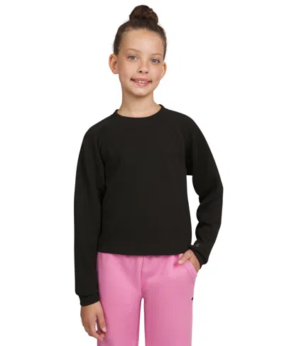 Champion Kids' Big Girls Active Ribbed Crewneck Sweatshirt In Black