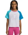 Champion Big Girls Meet And Greet Logo Graphic Colorblocked T-shirt In Bright White