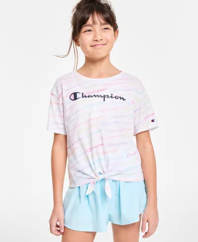 Champion Kids' Big Girls Meet And Greet Tie-front T-shirt In White