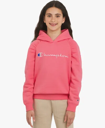 Champion Kids' Big Girls Pullover Hoodie In Pink