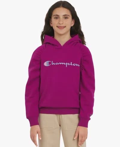 Champion Kids' Big Girls Pullover Hoodie In Pink