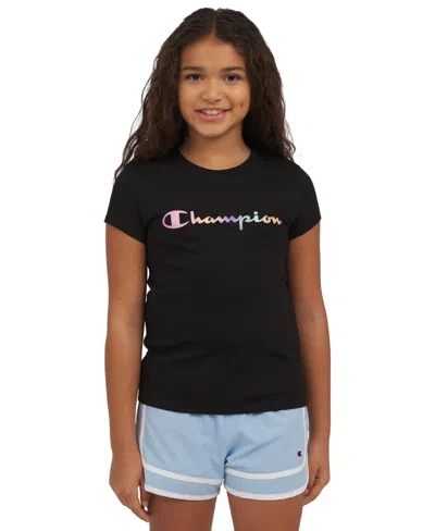Champion Kids' Big Girls Short-sleeve Graphic T-shirt In Black