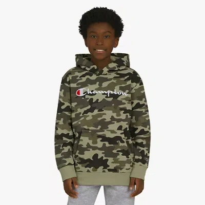 Champion Big Kid Boys Long Sleeve Embroidered Fleece Active Hoodie In Green