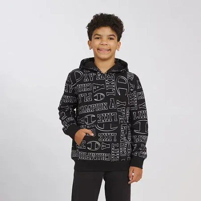 Champion Big Kid Boys Long Sleeve Fleece Active Hoodie In Black
