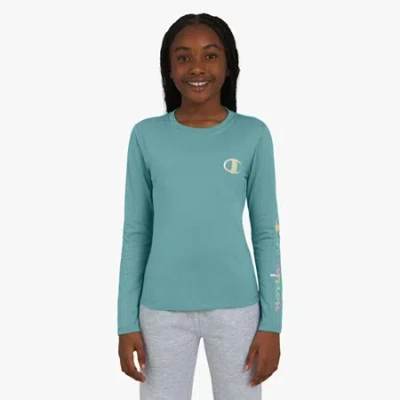Champion Big Kid Girls Crew Neck Long Sleeve Active T-shirt In Multi