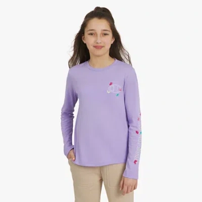 Champion Big Kid Girls Crew Neck Long Sleeve Active T-shirt In Animal Print