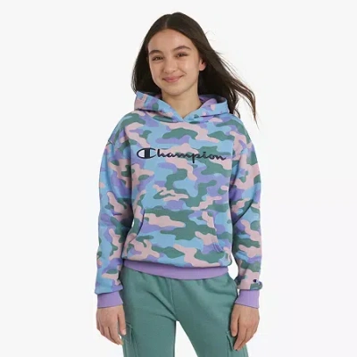 Champion Big Kid Girls Long Sleeve Fleece Active Hoodie In Blue