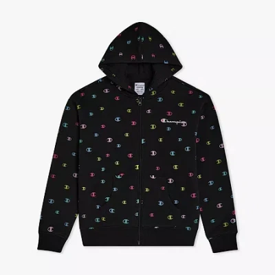 Champion Big Kid Girls Long Sleeve Fleece Zipper Active Hoodie In Black