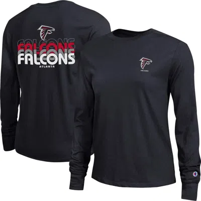 Champion Black Atlanta Falcons Core Long-sleeve T-shirt In Multi
