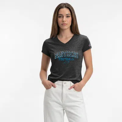 Champion Black Carolina Panthers Triumph Tri-blend V-neck T-shirt