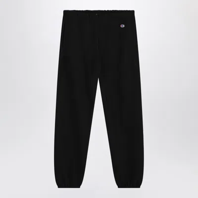 Champion Navy Blue Cotton Jogging Trousers In Black