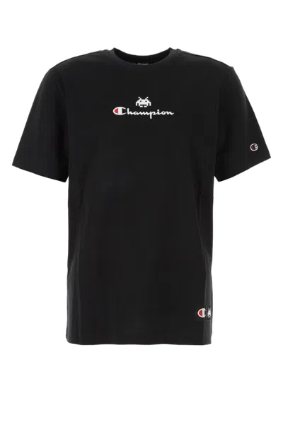 CHAMPION BLACK CREWNECK LOGO T-SHIRT