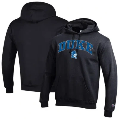 Champion Black Duke Blue Devils Arched Logo Fleece Pullover Hoodie