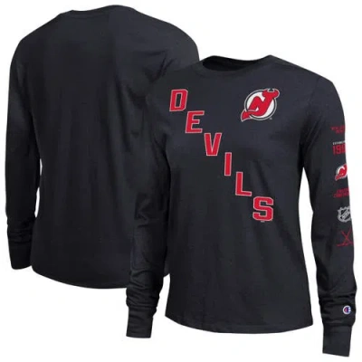 Champion Black New Jersey Devils 2-hit Long Sleeve T-shirt