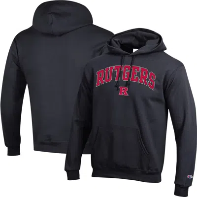 Champion Black Rutgers Scarlet Knights Arch Over Logo Pullover Hoodie