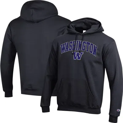 Champion Black Washington Huskies Arch Over Logo Pullover Hoodie