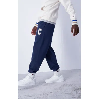 Champion Blue Cotton Joggers (workout Pants) In Silver