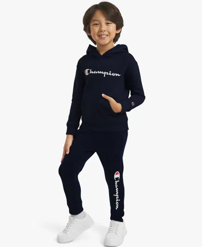 Champion Kids' Boys 4-7 Long-sleeve Hoodie And Pants, 2-piece Set In Black