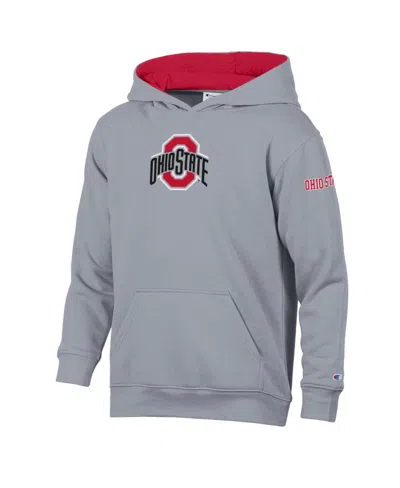 Champion Kids' Boys' 4-20 Ohio State Buckeyes Volume Fleece Hoodie In Gray