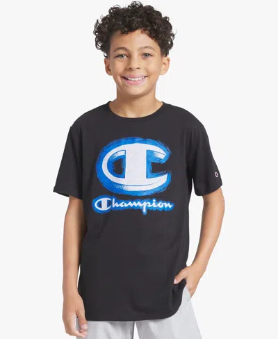 Champion Kids' Boys' 7-16 Short-sleeve Crewneck T-shirt In Black