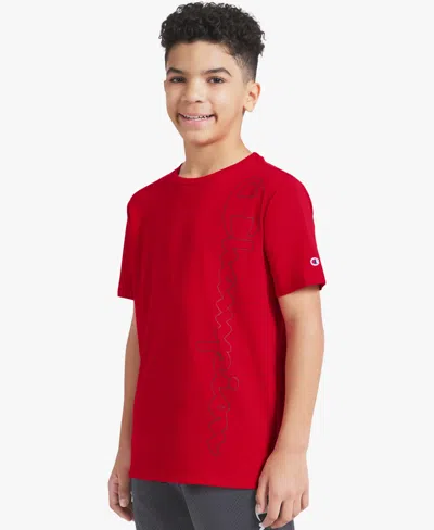 Champion Kids' Boys' 7-16 Short-sleeve Crewneck T-shirt In Red