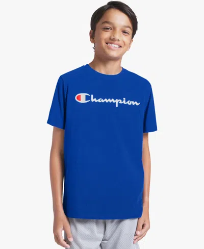 Champion Kids' Boys' 8-20 Crewneck Signature T-shirt In Blue