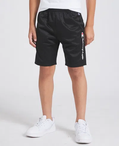Champion Boys' 8-20 Label Logo Signature Shorts In Black