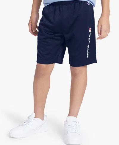 Champion Boys' 8-20 Label Logo Signature Shorts In Blue