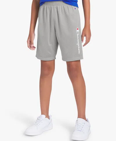 Champion Boys' 8-20 Label Logo Signature Shorts In Gray