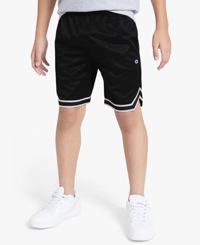 Champion Boys' 8-20 Taped Mesh Pull-on Shorts In Black