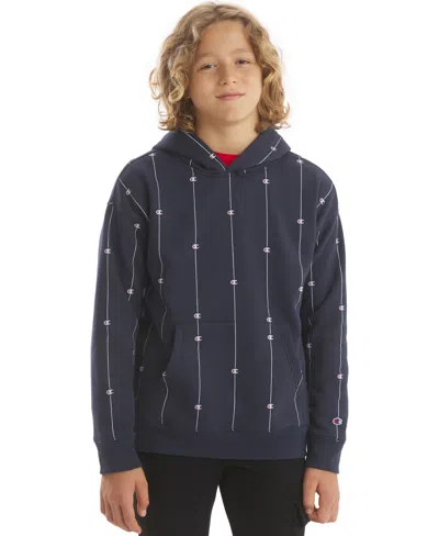 Champion Kids' Boys' 8-20 Allover Print Oversized Hoodie In Navy Blazer