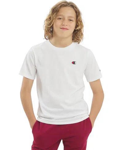 Champion Kids' Boys' 8-20 C-patch Logo Short-sleeve T-shirt In Bright White