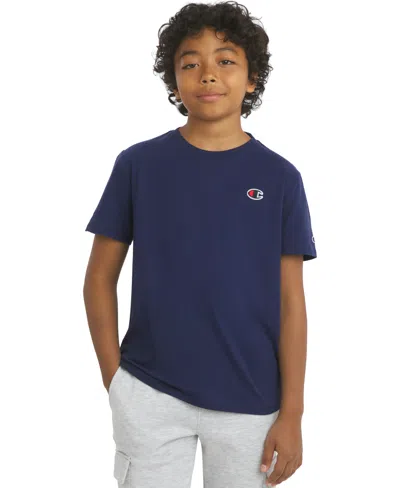 Champion Kids' Boys' 8-20 C-patch Logo Short-sleeve T-shirt In Navy Blazer