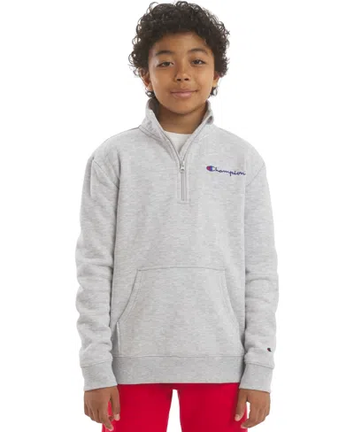 Champion Kids' Boys' 8-20 Quarter-zip Logo Sweatshirt In Gray