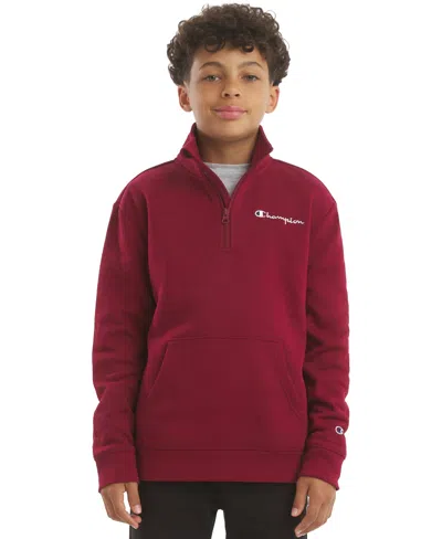 Champion Kids' Boys' 8-20 Quarter-zip Logo Sweatshirt In Rumba Red