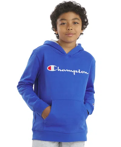 Champion Kids' Boys' 8-20 Signature Logo Pullover Hoodie In Blue
