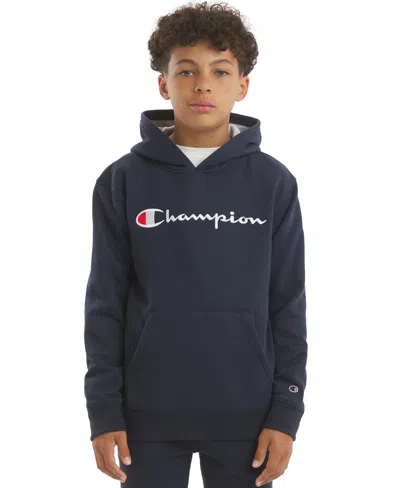 Champion Kids' Boys' 8-20 Signature Logo Pullover Hoodie In Blue