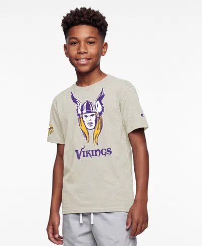 Champion Kids' Boys' And Girls' Minnesota Vikings Thor Vintage-style Graphic T-shirt In Gray