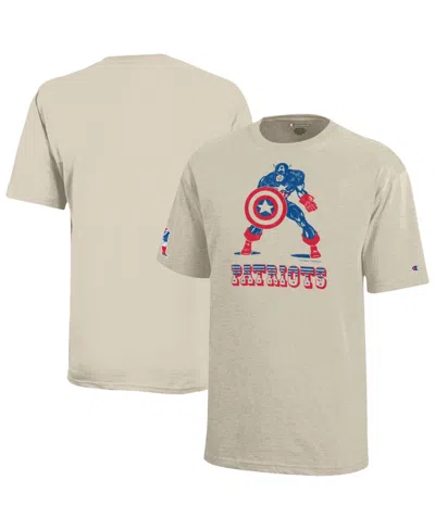 Champion Kids' Boys' And Girls' New England Patriots Captain America Vintage-style Graphic T-shirt In Gray