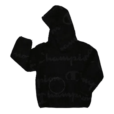Champion Boys Black Micro Fleece Logo Hoodie
