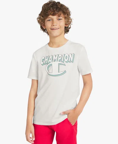 Champion Kids' Boys' Short-sleeve Round Neck Graphic T-shirt In White