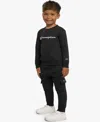 Champion Boys Toddler 2t-4t Crewneck T-shirt And Pants, 2-piece Set In Black
