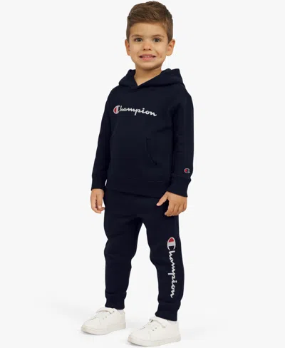 Champion Babies' Boys Toddler 2t-4t Long-sleeve Hoodie And Pants, 2-piece Set In Black