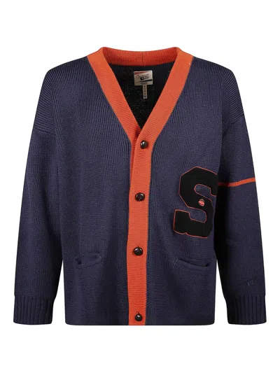 Champion Soft Knit Cardigan With Pockets And Trim In Blue