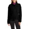 Champion Campus Pique 1/4 Zip Womens Pocket Cotton Crop Sweater In Black