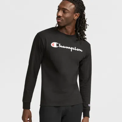 Champion Classic Graphic Long-sleeve T-shirt, Script Logo In Black