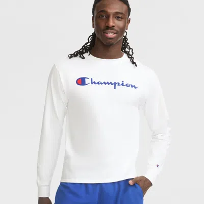 Champion Classic Graphic Long-sleeve T-shirt, Script Logo In White